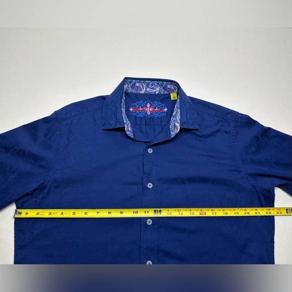 Robert Graham Blue Paisley Flip Cuff L/S Casual Dress Shirt Men' s M Classic Fit - Picture 6 of 11